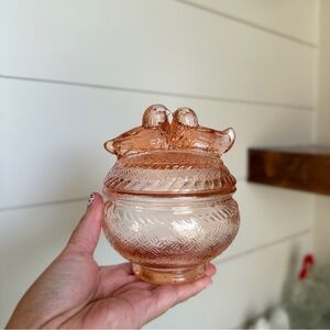 Peach Lovebirds Candy Dish!